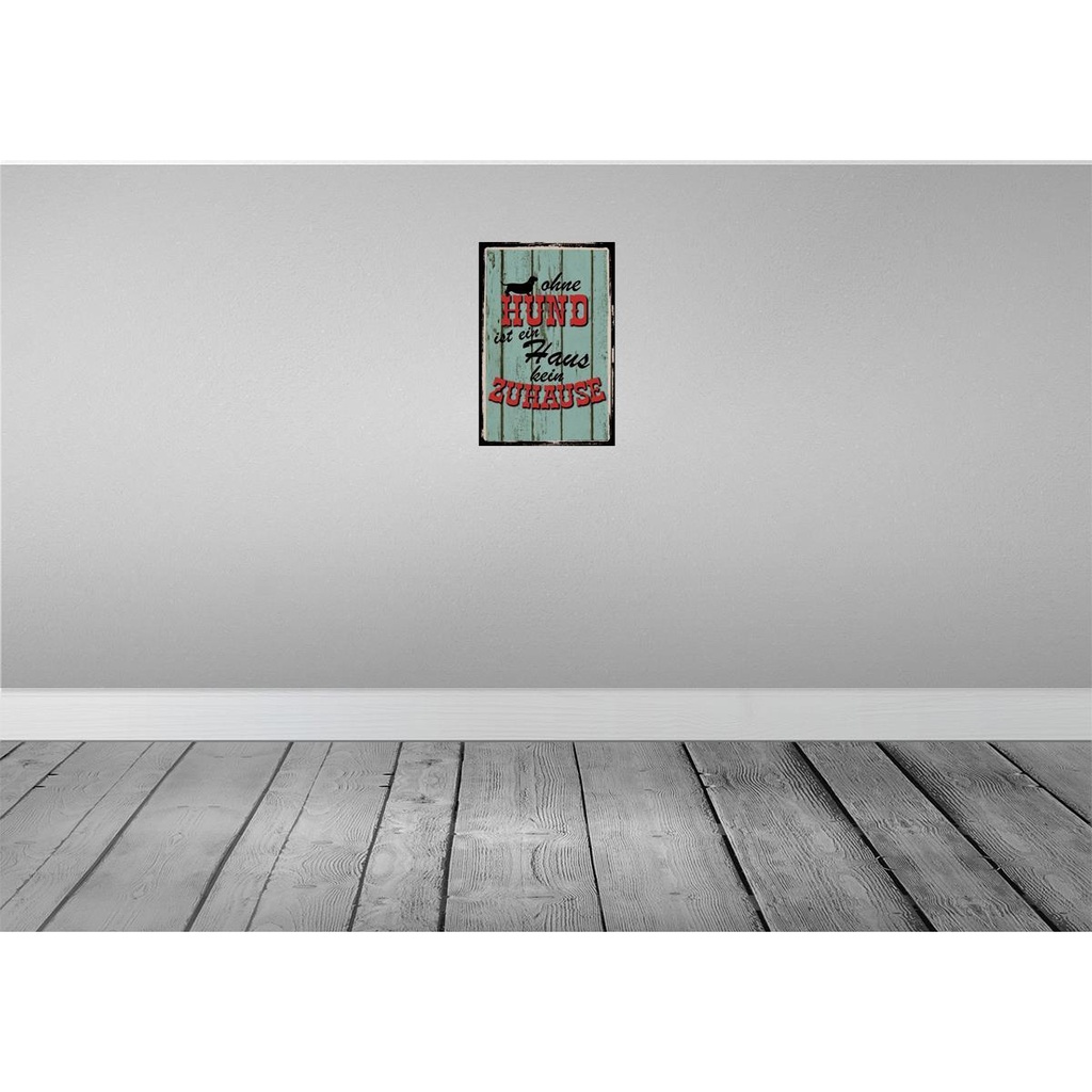[LA-114106-H] Holzschild 30x20 cm Ohne Hund ist kein Zuhause Tier Haustier Bild 2