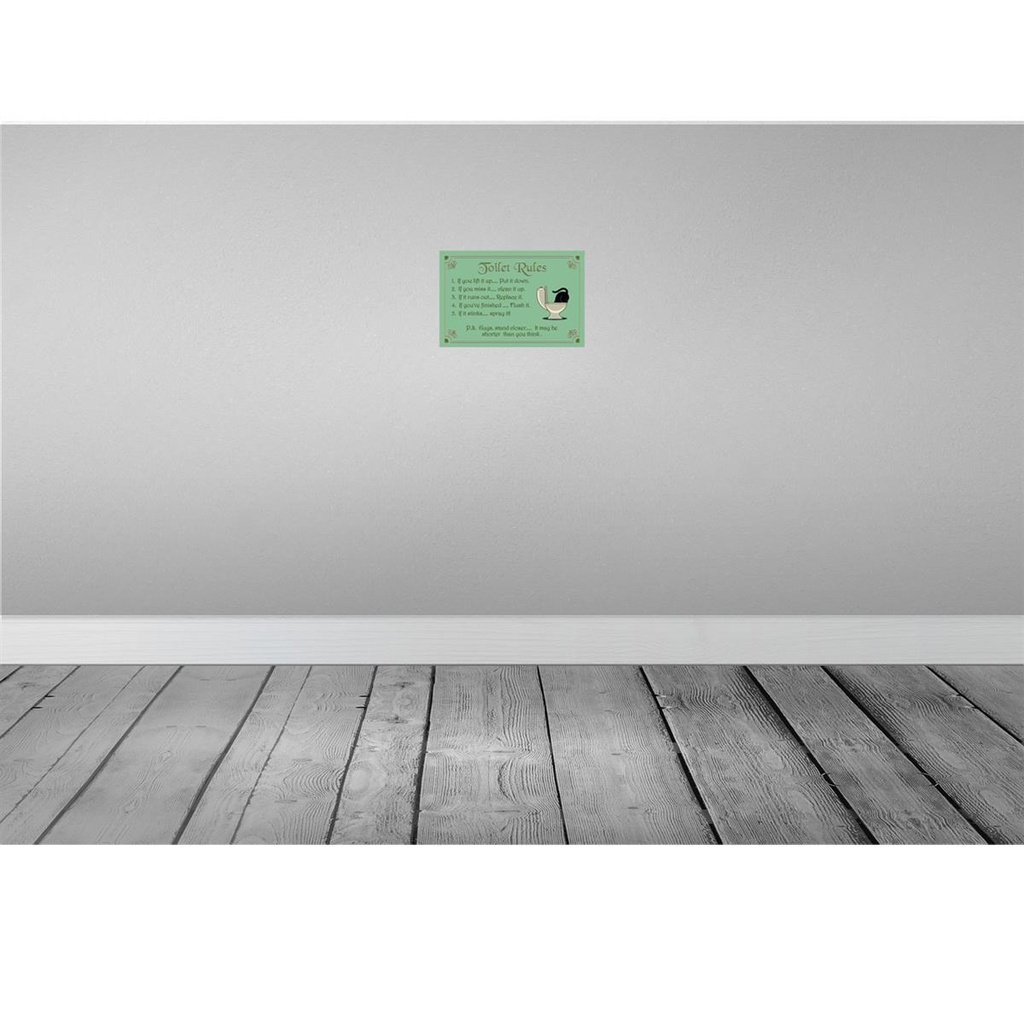[LA-114114-2030] Blechschild 20x30 cm Toilet Rules Vorsicht if you lift it up Warnschild Hinweisschild Sicherheit Bild 2