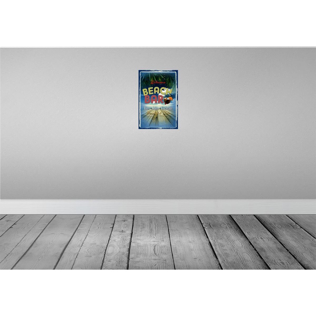 [LA-114115-2030] Blechschild 30x20 cm Wilcome Beach Bar Beer Juice Essen Trinken Club Alkohol Bild 2