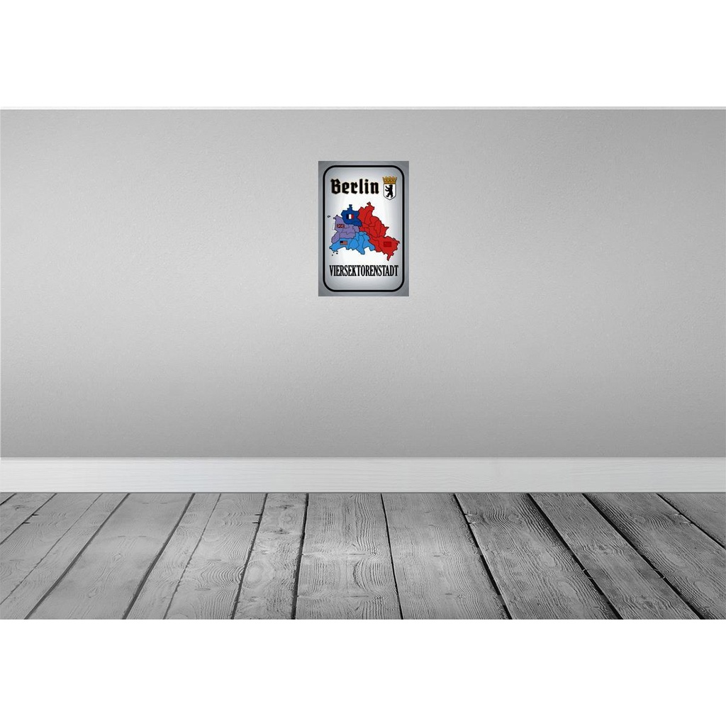 [LA-114117-2030] Blechschild 30x20 cm Berlin Viersektorenstadt Abenteuer Reisen Straße Stadt Urlaub Bild 2