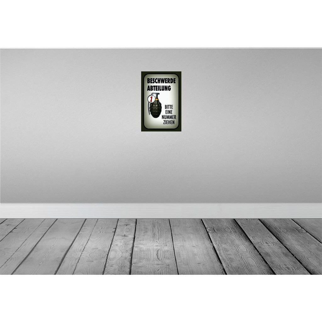 [LA-114118-2030] Blechschild 30x20 cm Beschwerde Abteilung bitte Nr Spruch Zitat Bild 2