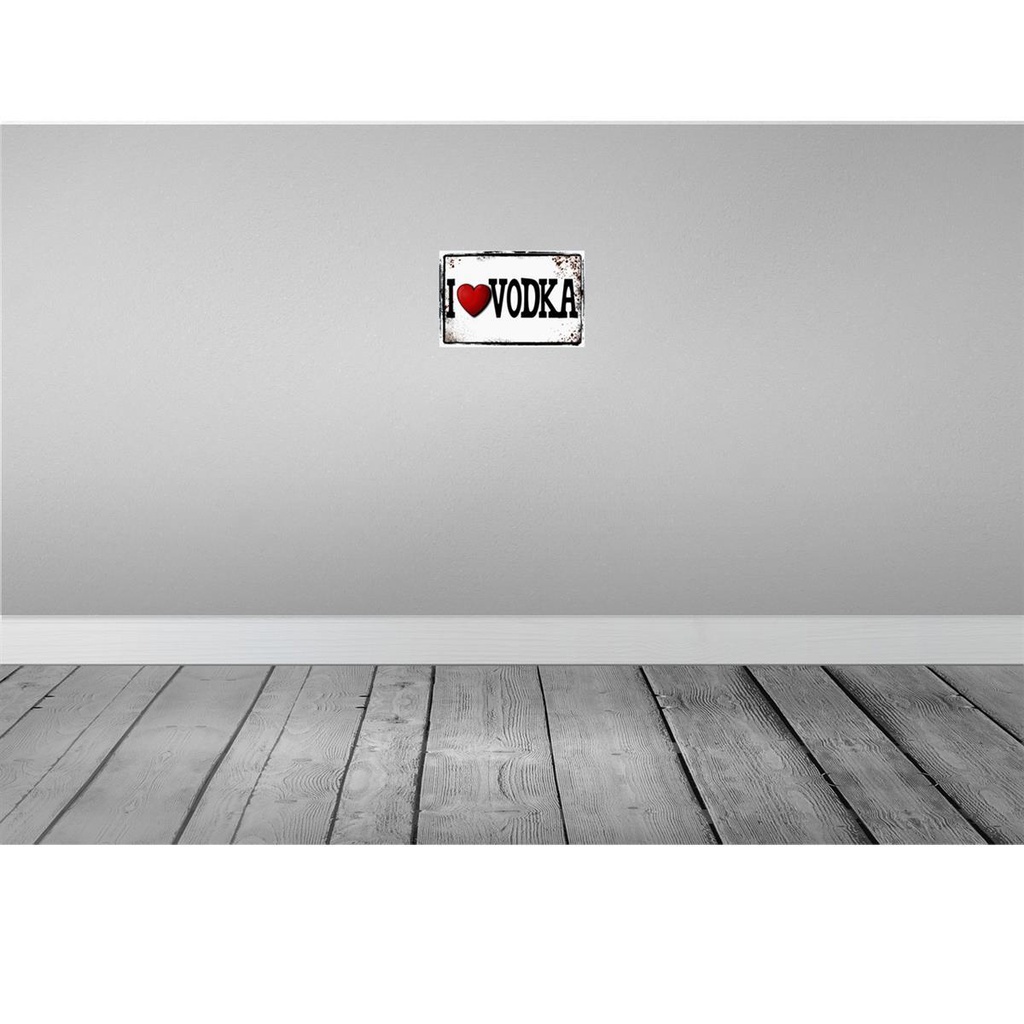 [LA-114128-H] Holzschild 20x30 cm Alkohol i love Vodka Essen Trinken Bild 2