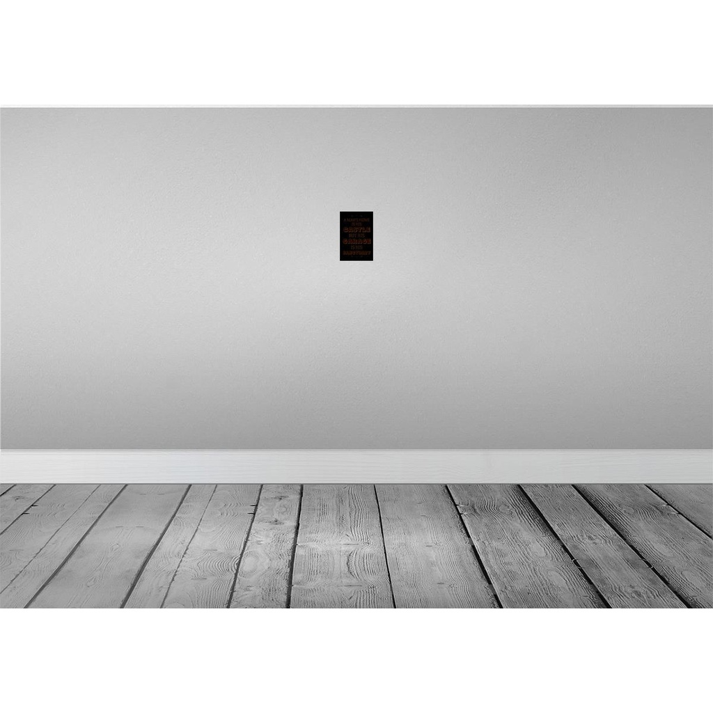 [LA-114134-1812-H] Holzschild 18x12 cm Man´s home Castle but Garage is Spruch Zitat Bild 2