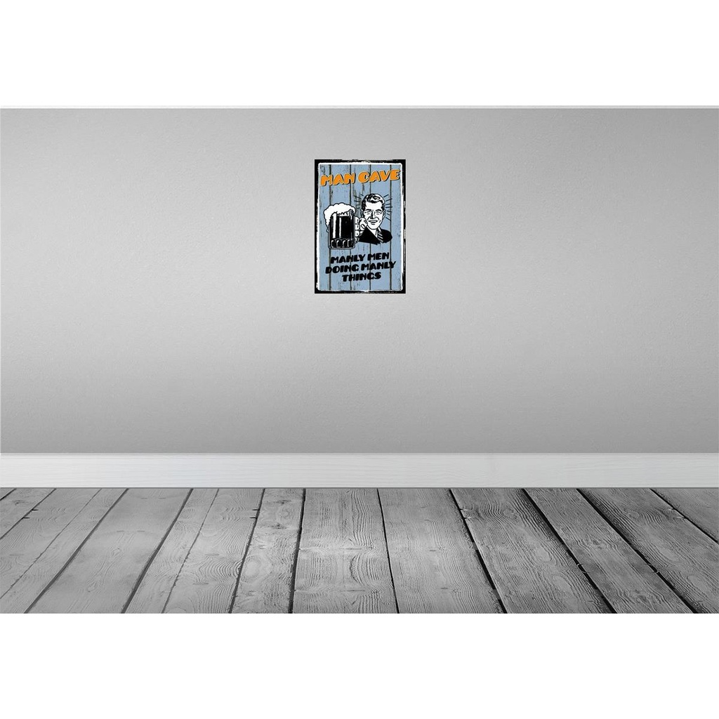 [LA-114138-2030] Blechschild 30x20 cm Man cave Bier manly men doing Männer Frauen Spruch Zitat Bild 2
