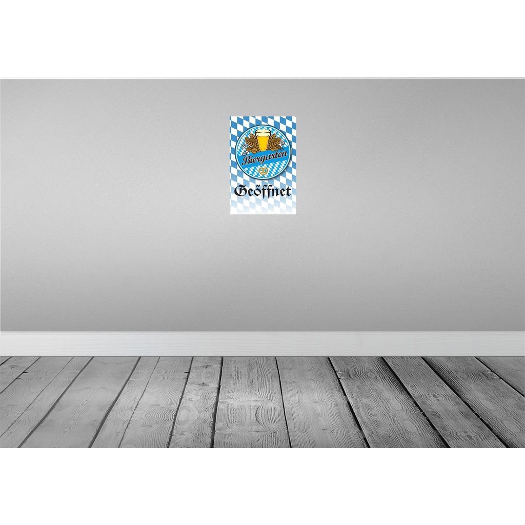 [LA-114153-H] Holzschild 30x20 cm Biergarten Bier Brezel Bayern Essen Trinken Bild 2