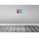 [LA-114165-H] Holzschild 20x30 cm Cuba Fahne auf eine Mauer Flagge Wappen Bild 2