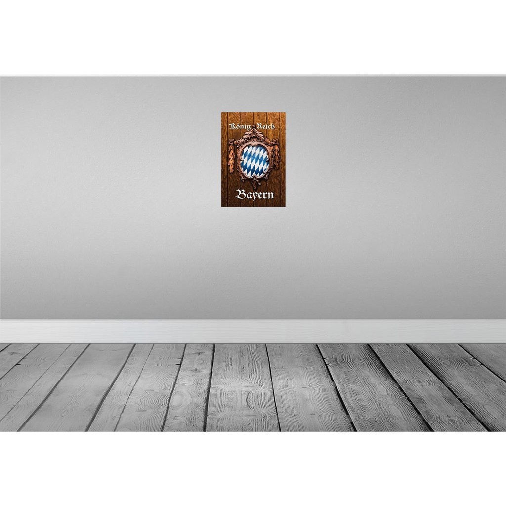 [LA-114178-H] Holzschild 30x20 cm Königreich Bayern Holzoptik Deutschland Bild 2