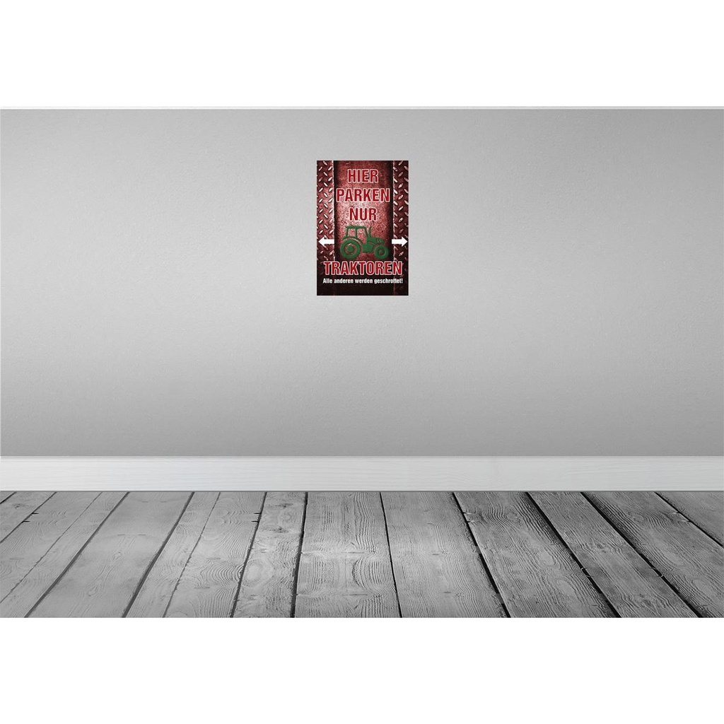 [LA-114179-H] Holzschild 30x20 cm hier parken nur Traktoren Parkplatzschild Bild 2