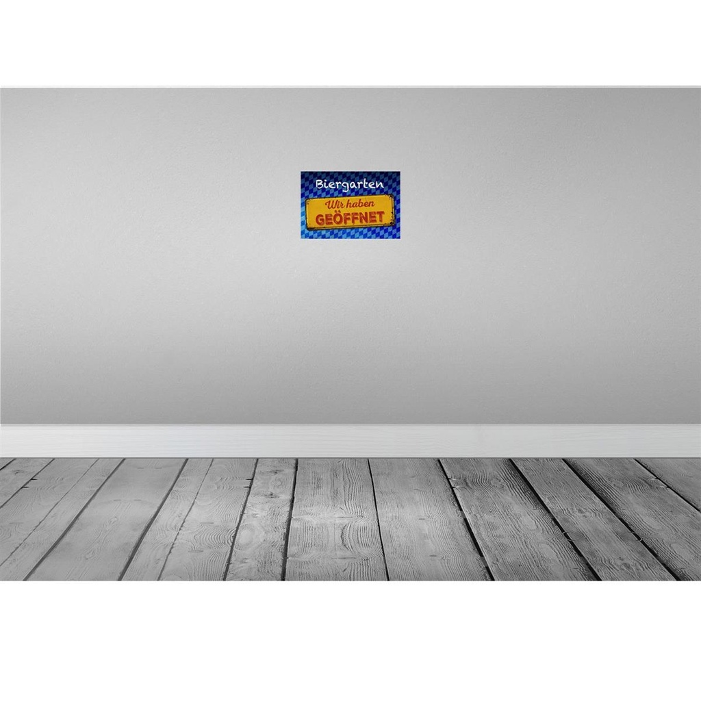 [LA-114184-2030] Blechschild 20x30 cm Biergarten wir haben geöffnet Warnschild Hinweisschild Sicherheit Vorsicht Bild 2