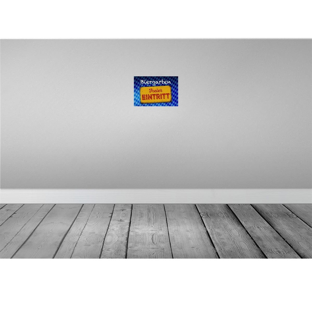 [LA-114185-2030] Blechschild 20x30 cm Biergarten freier Eintritt Warnschild Hinweisschild Sicherheit Vorsicht Bild 2