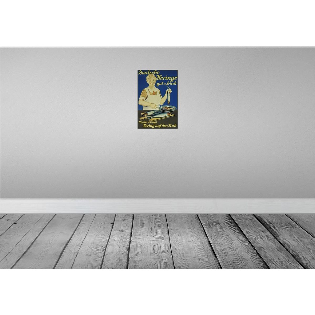 [LA-114191-H] Holzschild 30x20 cm Fisch Deutsche Heringe gut frisch Warnschild Hinweisschild Bild 2