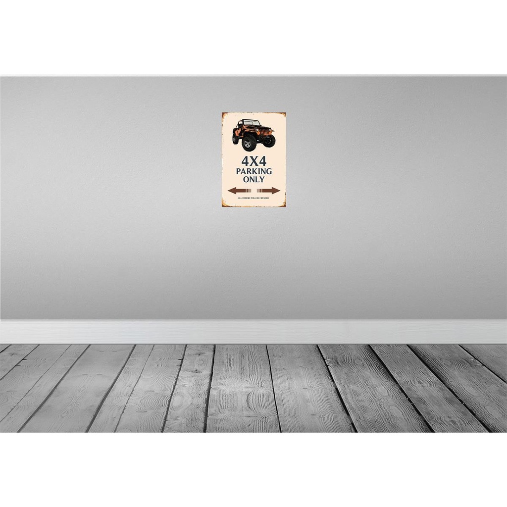 [LA-114195-2030] Blechschild 20x30 cm 4x4 parking only Geländerwagen Bild 2