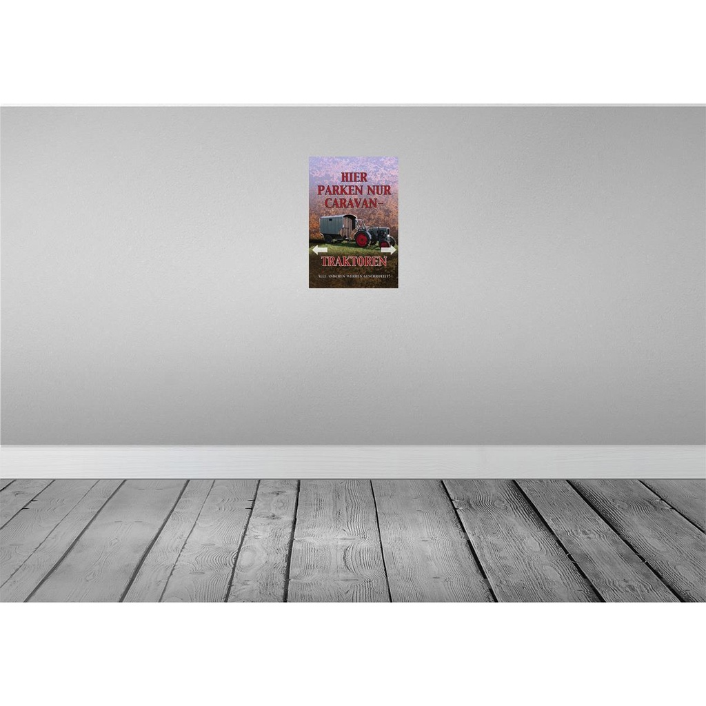 [LA-114225-2030] Blechschild 30x20 cm hier parken Caravan-Traktoren Auto Garage Werkstatt Bild 2