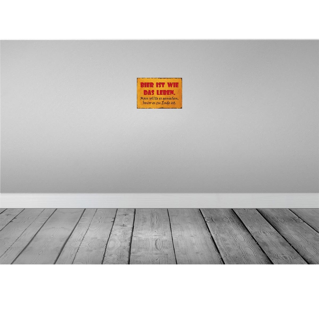 [LA-114241-H] Holzschild 20x30 cm Bier ist wie das Leben man soll Bild 2