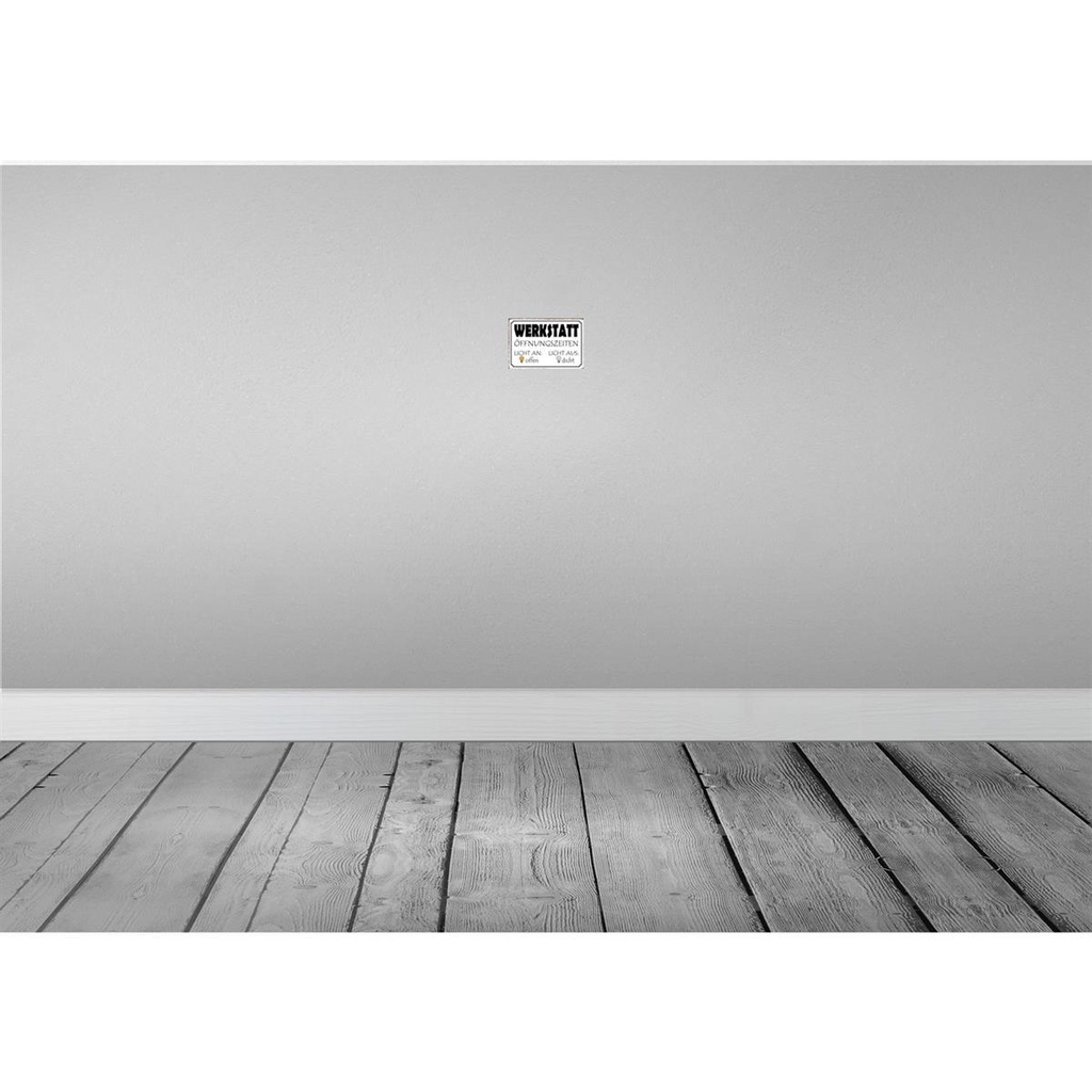 [LA-114242-1812] Blechschild 12x18 cm Werkstatt Licht an offen dicht Warnschild Hinweisschild Sicherheit Vorsicht Bild 2