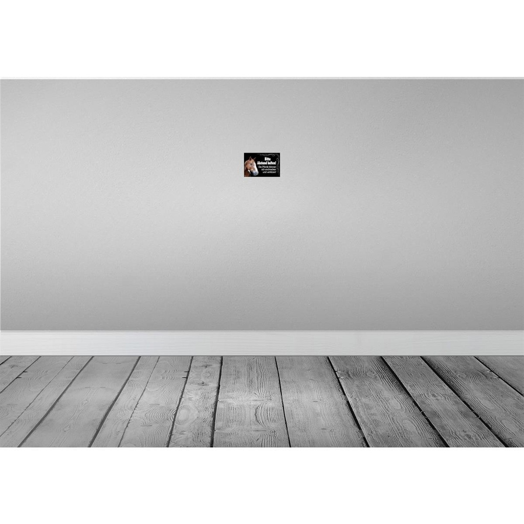 [LA-114250-1812] Blechschild 12x18 cm bitte Abstand halten Pferde Warnschild Hinweisschild Sicherheit Vorsicht Bild 2