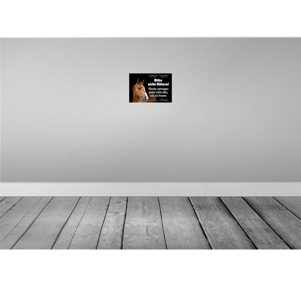 [LA-114251-H] Holzschild 20x30 cm Bitte nicht füttern Pferde Warnschild Hinweisschild Bild 2