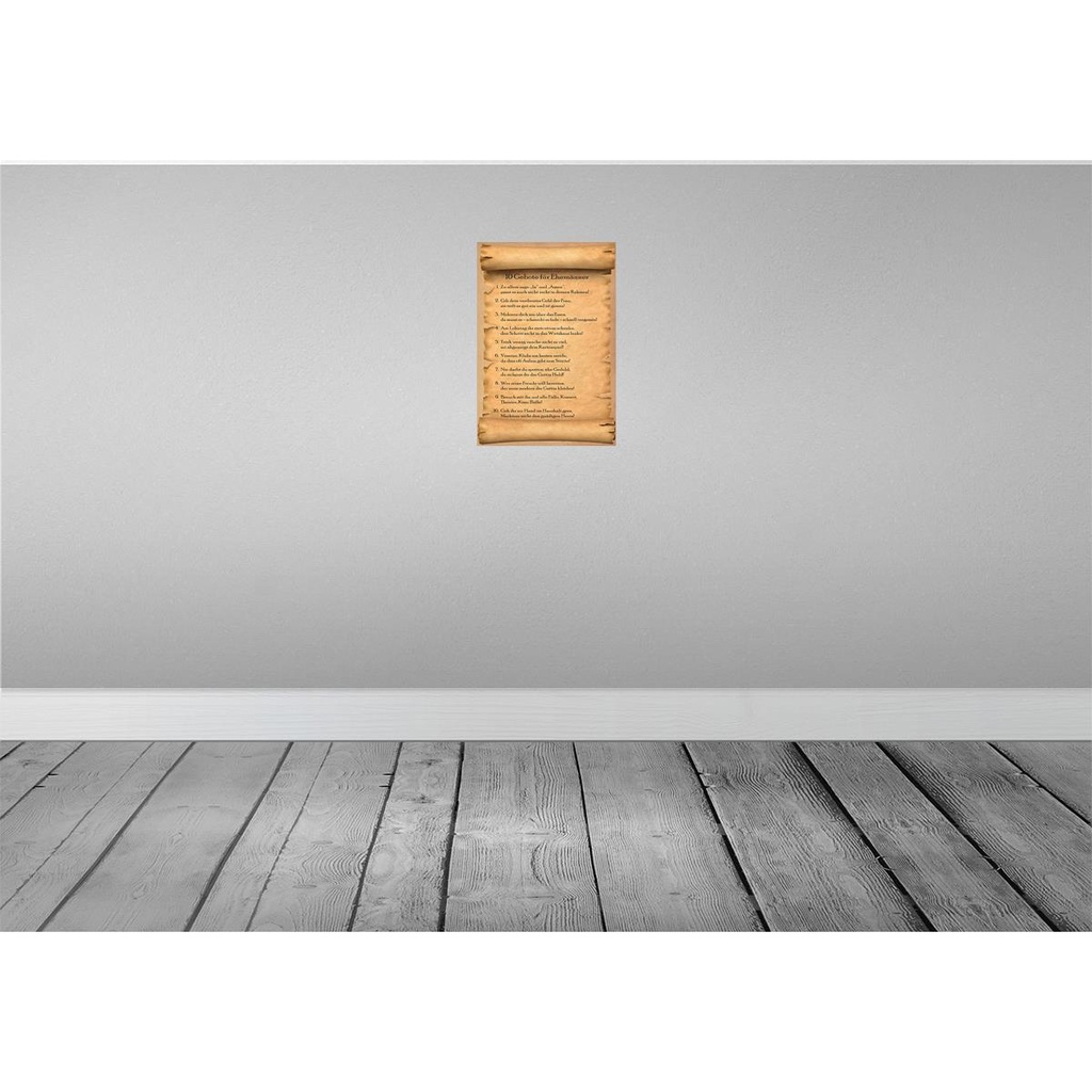 [LA-114274-2030] Blechschild 30x20 cm 10 Gebote für Ehemänner sage ja Bild 2