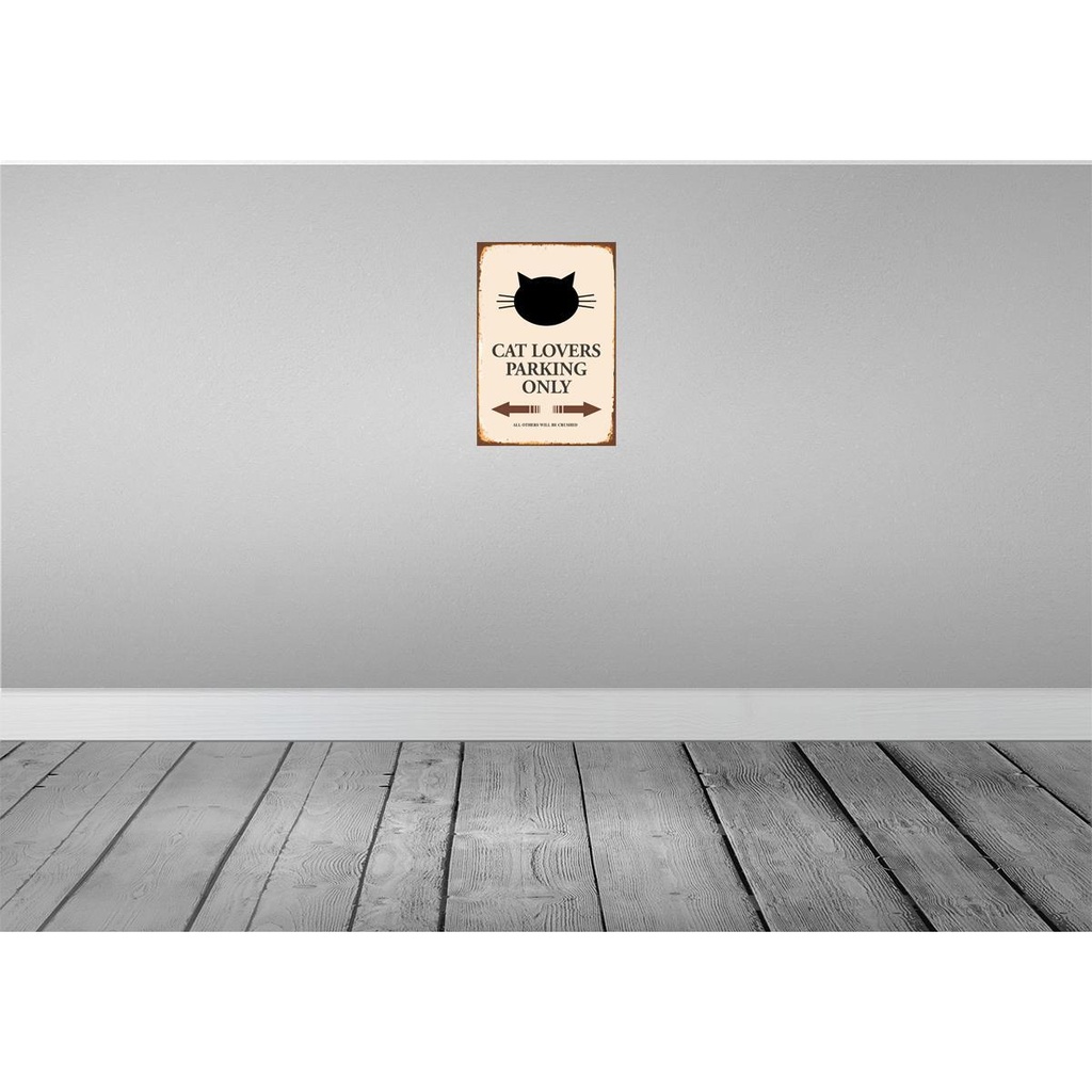 [LA-114288-2030] Blechschild 30x20 cm cat lovers parking only Katze Tier Haustier Bild 2