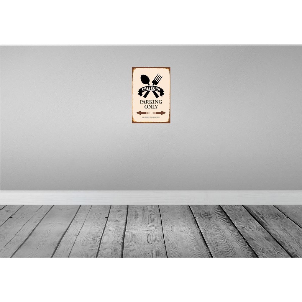 [LA-114289-2030] Blechschild 30x20 cm Chefkoch parking only Warnschild Hinweisschild Sicherheit Vorsicht Bild 2