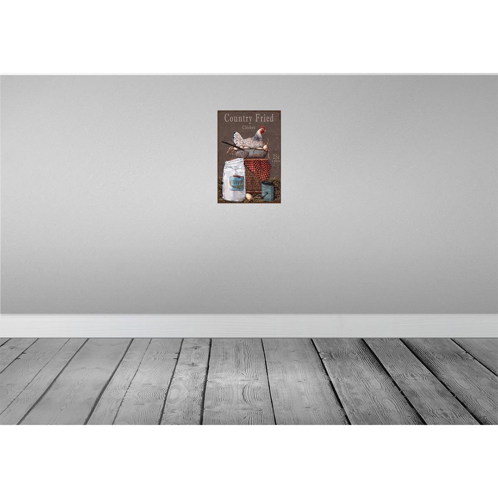 [LA-114291-H] Holzschild 30x20 cm Huhn country Fried Chicken Dekoration Bild 2
