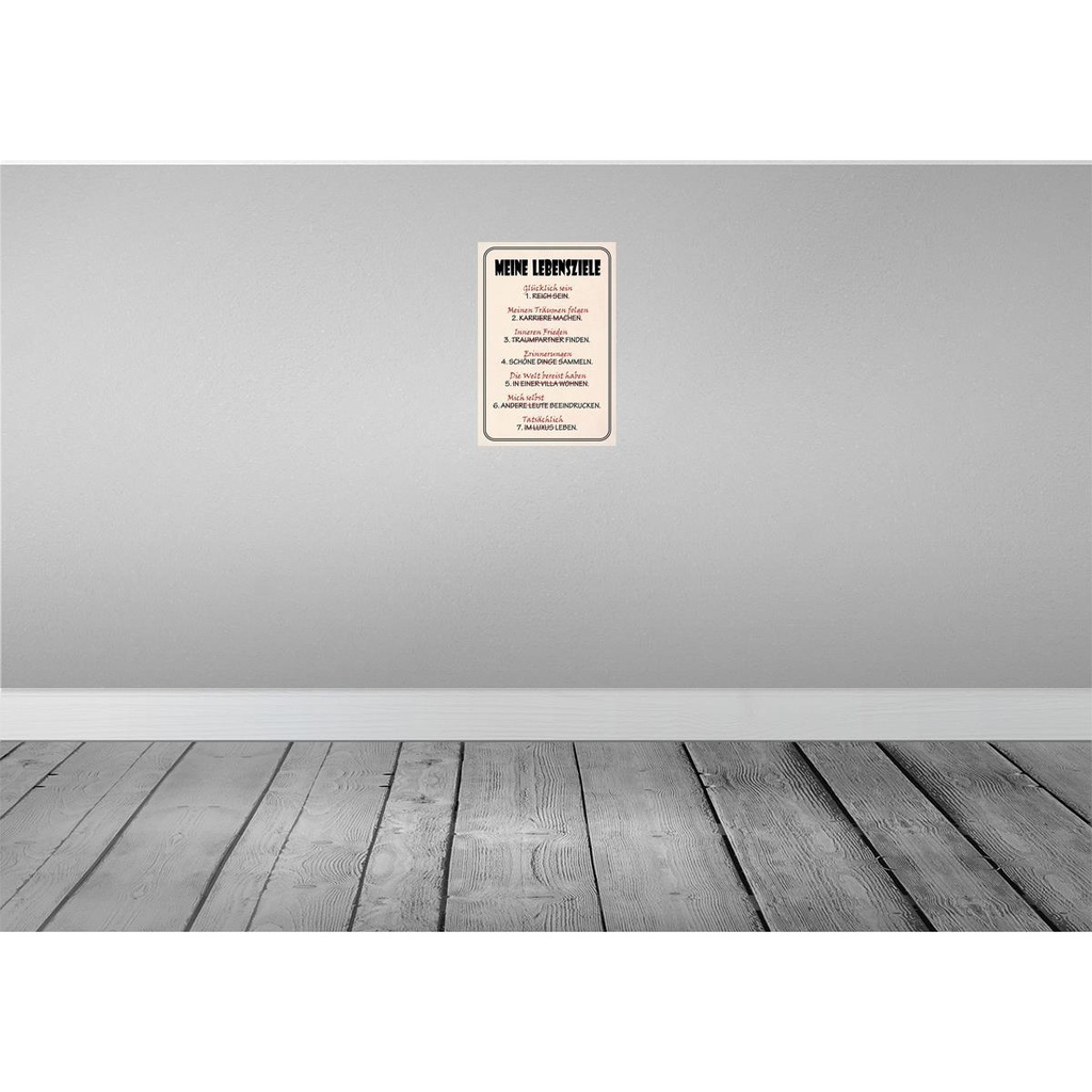 [LA-114423-2030] Blechschild 30x20 cm meine Lebensziele glüpcklich Dekoration Spruch Zitat Bild 2