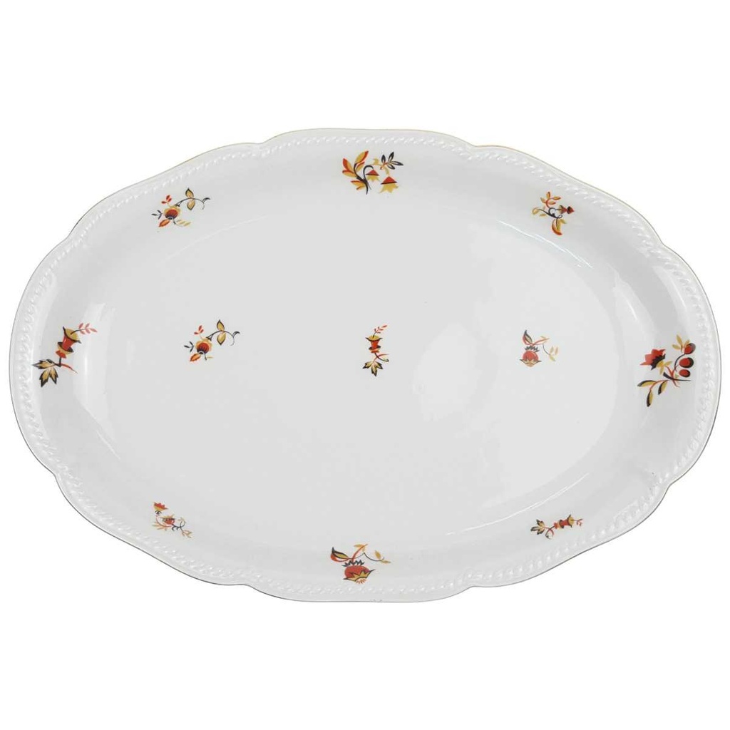 Servierplatte Goldrand 35,2x23,7 cm Seltmann Weiden Retro Blumendekor Kordelrand II. Wahl gebraucht - sehr gut