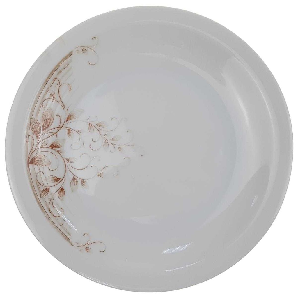 [100204] Kuchenteller Dessertteller 20,5 cm Bareuther Form 4732 Braune Blätter gebraucht - gut