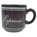 Kaffeetasse Mokkatasse Espressotasse Aufschrift Espresso Waechtersbach braun weiß