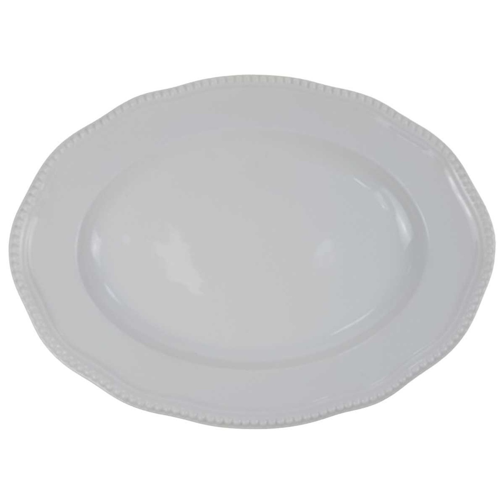 Servierplatte groß 45,5x33,7 cm Rosenthal Perlrand Weiß gebraucht - akzeptabel