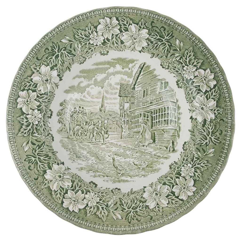 Suppenteller 20,2 cm Royal Tudor Coaching Taverns Grün gebraucht - sehr gut