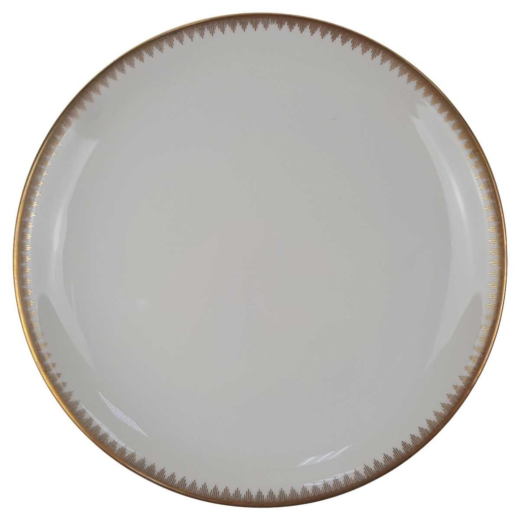 Kuchenteller Dessertteller 19,4 cm Eschenbach Alte Formen Goldranke 7 mm Elfenbein Beige gebraucht - sehr gut
