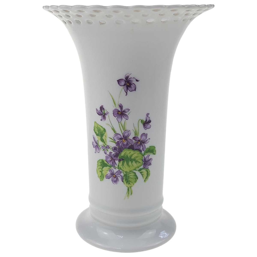 Tischvase 14,8 cm Wallendorf Blumendekor Porzellan gebraucht - sehr gut