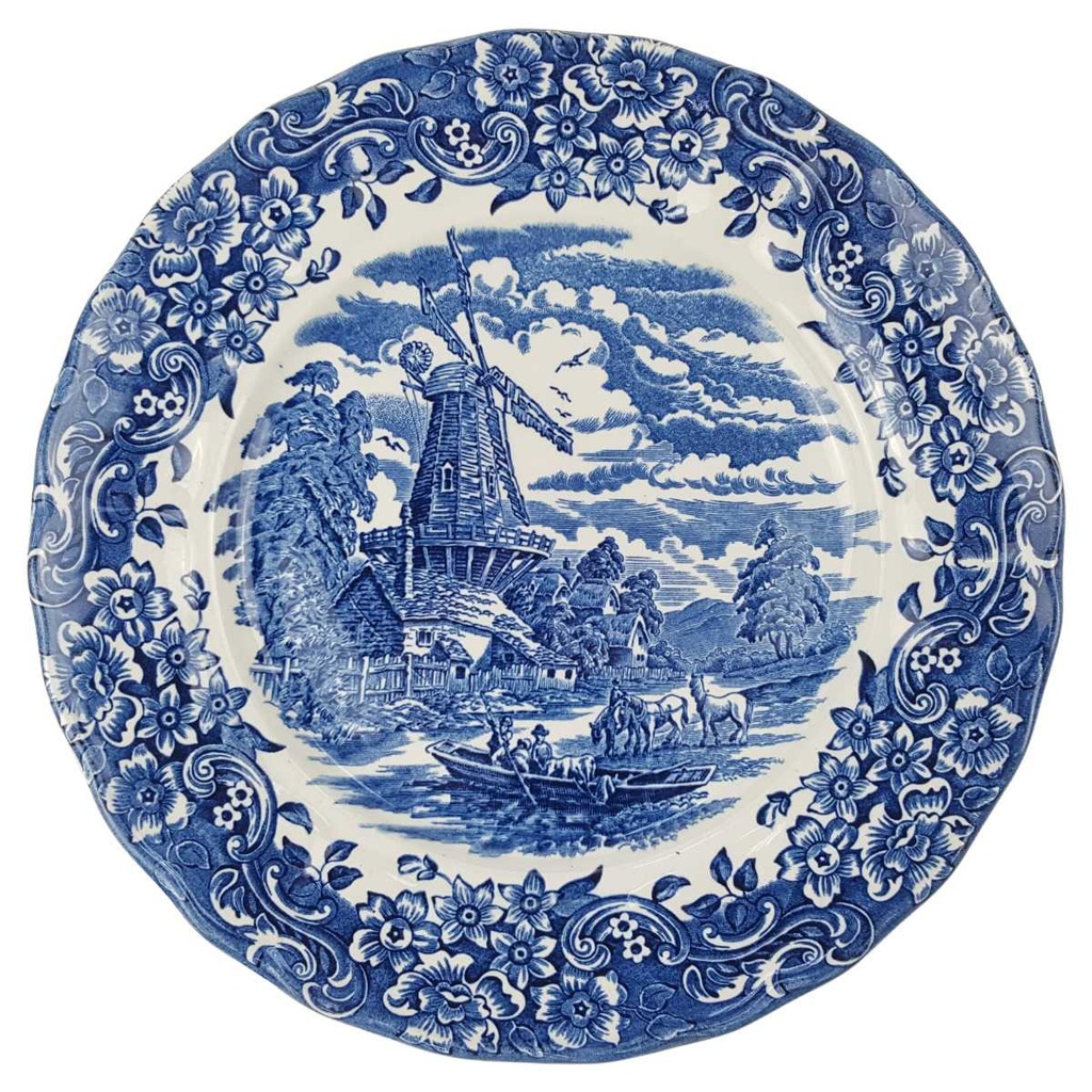 Speiseteller 25,7 cm Royal Tudor 17 th Century England Blau gebraucht - sehr gut