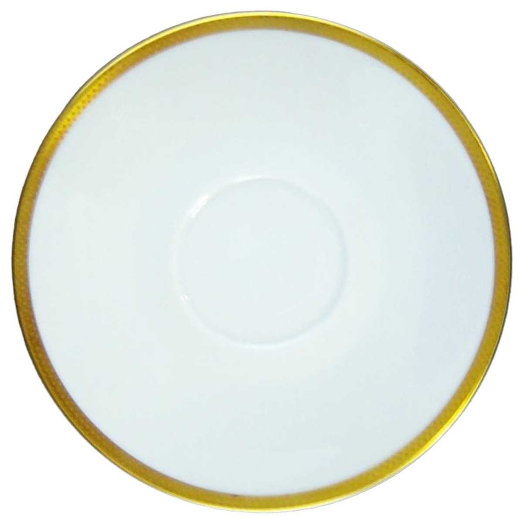 Untertasse für Kaffee Goldrand 14,5 cm Rosenthal Form 2000 Ätzgoldrand mit Rauten 3702 gebraucht - sehr gut