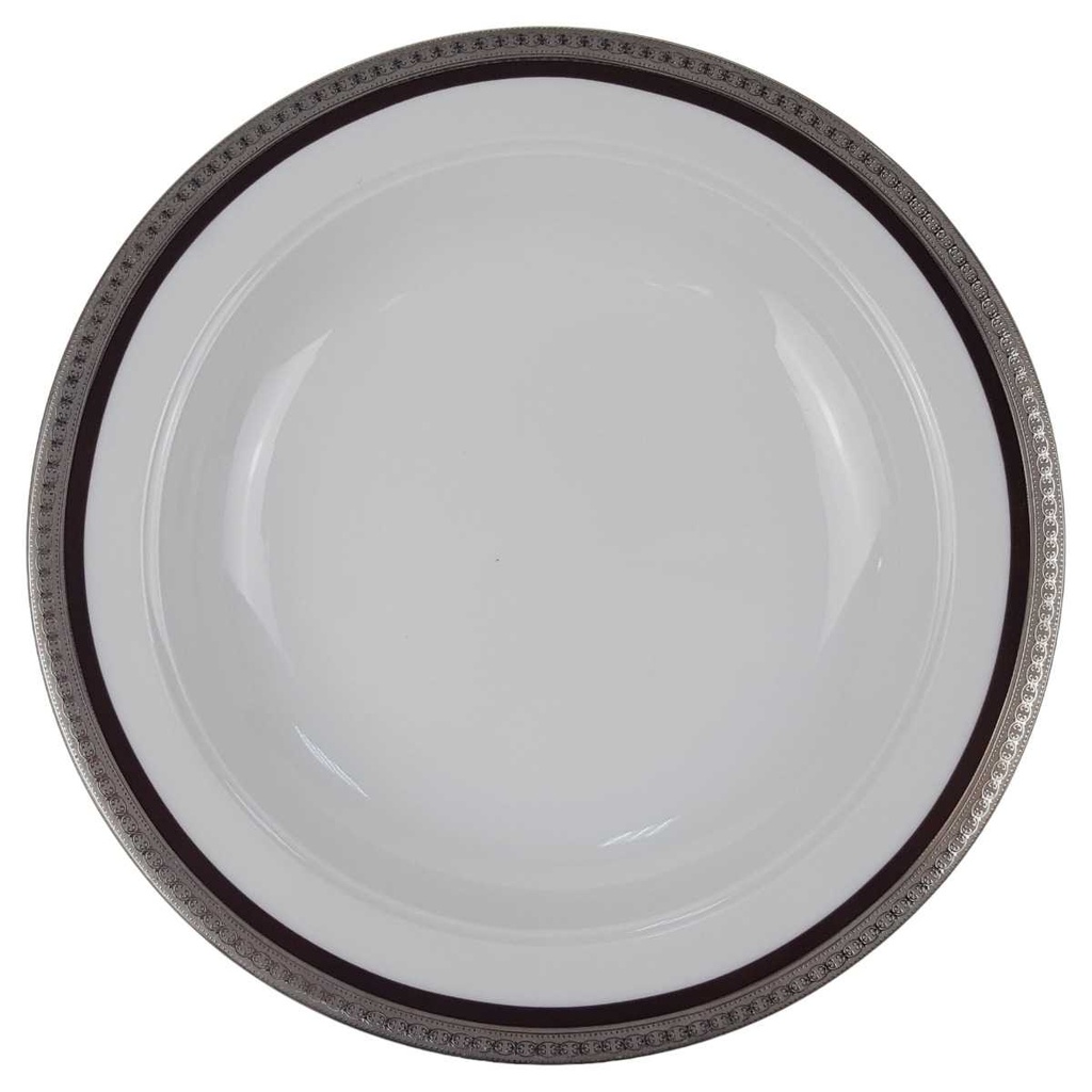 Suppenteller 21,3 cm Eschenbach Braun Platinrand gebraucht - gut