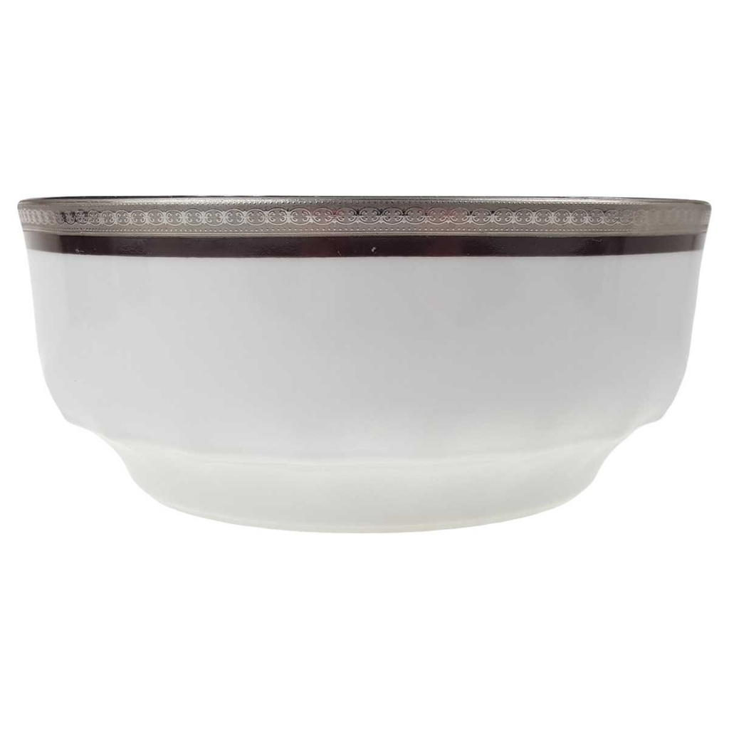 Schüssel mittelgroß 17,5 cm Eschenbach Braun Platinrand gebraucht - gut