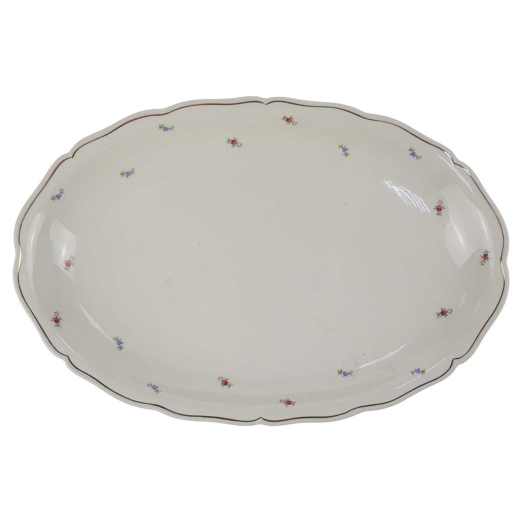 Servierplatte klein 31,5x21 cm Seltmann Weiden Streublümchen Goldrand gebraucht - akzeptabel
