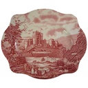 Servierplatte Fleischplatte 28x23,5 cm Johnson Bros Castle Story Rot gebraucht - gut