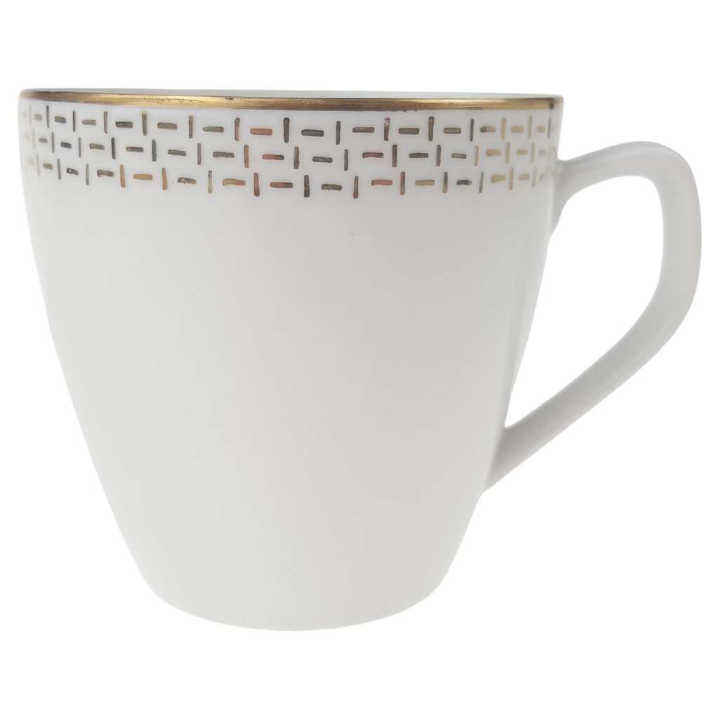 [1780712T] Kaffeetasse Goldrand Schönwald Unbekannte Formen Goldene Striche gebraucht - sehr gut