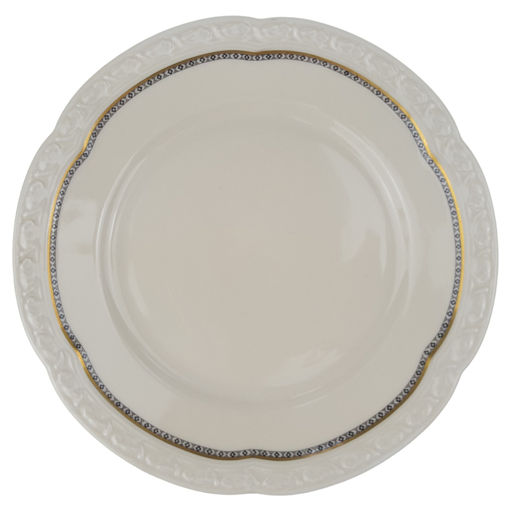 [1780753] Kuchenteller 20 cm Edelstein Frauenlob Elfenbein Goldrand 6965 gebraucht - gut