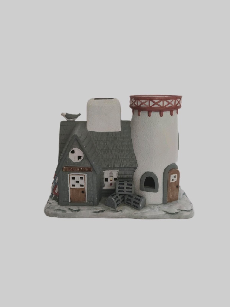 [1785239] PartyLite Leuchtturm Teelichthaus Keramik mehrfarbig