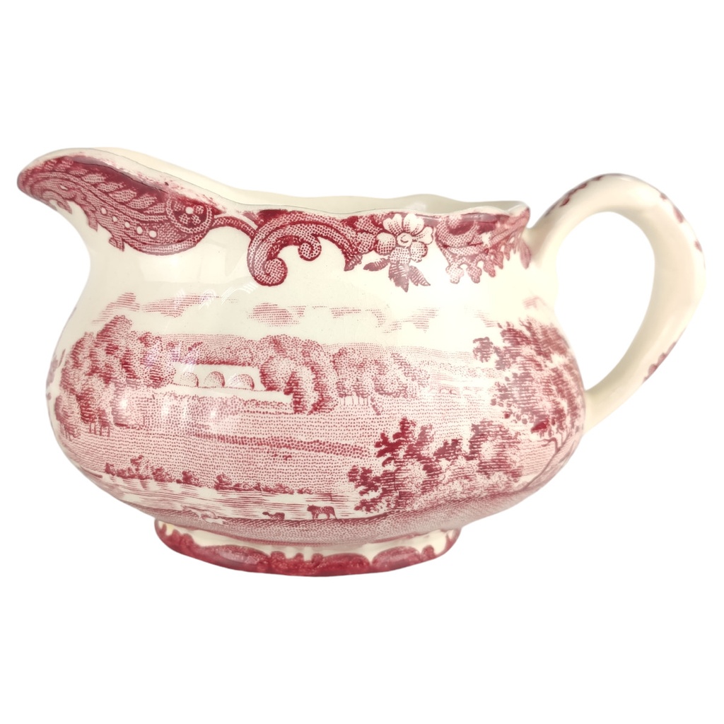 [1806164] Milchkännchen H 7 L 12,3 B 8,3 Palissy Avon Scenes Rot Keramik gebraucht-gut