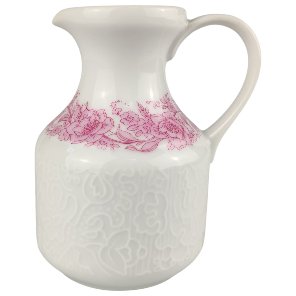 [1806273] Milchkännchen Hutschenreuther Petra Relief roter Blumenkranz gebraucht - gut