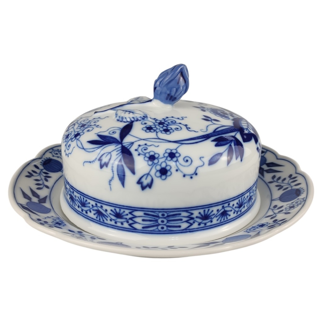 [1806282] Butterdose Butterglocke mit Deckel 2tlg Hutschenreuther Maria Theresia Zwiebelmuster gebraucht - sehr gut