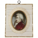 Miniaturmalerei Lupenmalerei Porträt rechteckig Elfenbein Wolfgang Amadeus Mozart