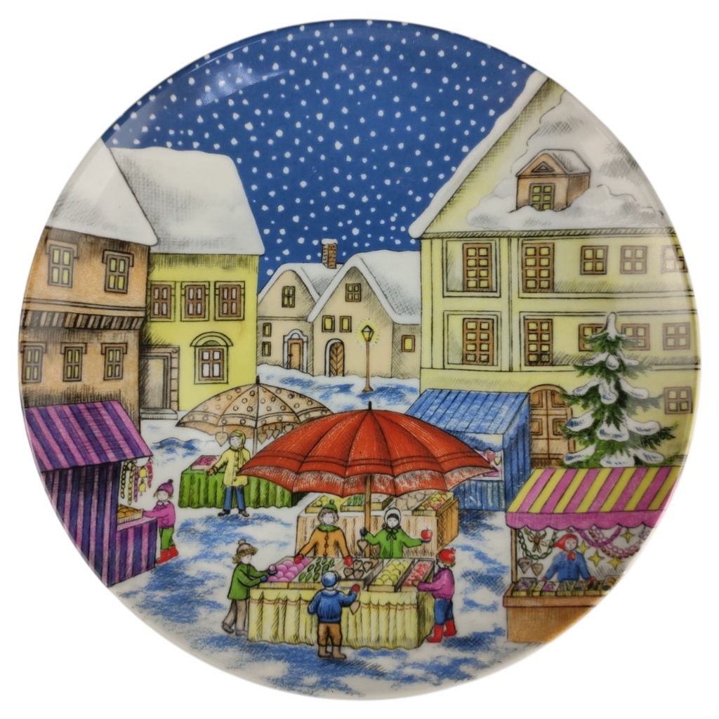 Wandteller AK Kaiser Motiv 2 Wintermarkt Weihnachtsmotiv gebraucht - neuwertig