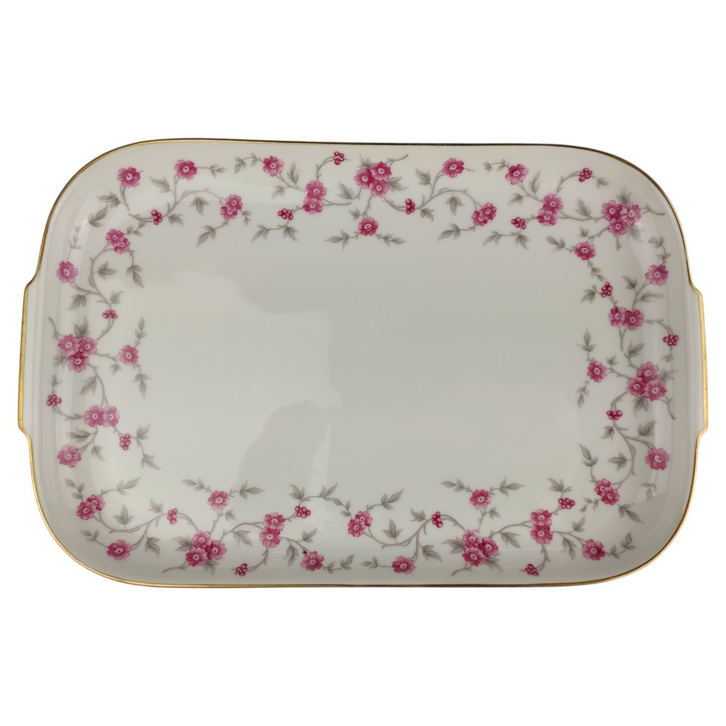 [1820855] Servierplatte mittelgroß Rosenthal Helena Blumen Pink gebraucht - neuwertig