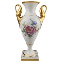 Vase Pokalvase 23,6 cm Alka Kunst Meißen Blumen Golddekor gebraucht - sehr gut