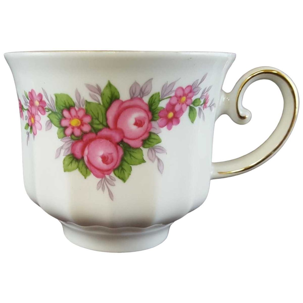 Kaffeetasse Tasse Goldrand Seltmann Weiden Rote Blumen